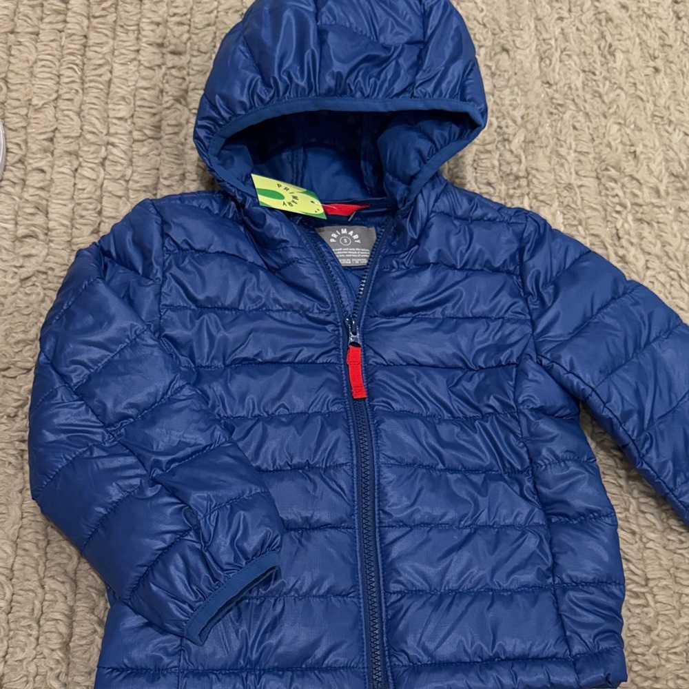 Primary Royal Blue Quilted Jacket w hood w tags brand new